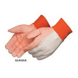 Custom 10 oz. Canvas Work Gloves W/ Orange Pvc Dots