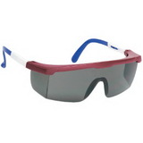 Custom Gray Lens With Red-White-Blue Framelarge Single-Lens Safety Glasses / Sun Glasses