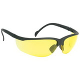 Custom Amber Lens W/ Black Framewrap-Around Safety Glasses / Sun Glasses
