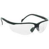 Custom Clear Lens W/ Black Framewrap Around Safety Glasses