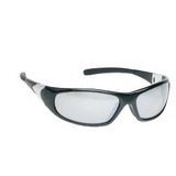 Custom Silver Mirror Lens With Black Framesports Style Safety Glasses / Sun Glasses