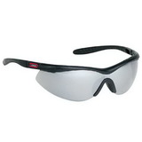 Custom Silver Mirror Lens W/ Black Framesingle-Piece Lens Wrap-Around Safety Glasses / Sun Glasses