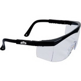 Custom Large Black Single-Lens Safety Glasses W/ Ratchet Temples