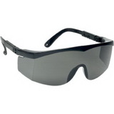 Custom Gray Lens With Black Framelarge Single-Lens Safety Glasses / Sun Glasses W/ Ratchet Temples