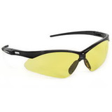 Custom Amber Lens W/ Black Framepremium Sport Style Wrap-Around Safety Glasses / Sun Glasses