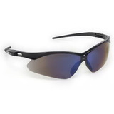 Custom Blue Mirror Lens W/ Black Framepremium Sport Style Wrap-Around Safety Glasses / Sun Glasses