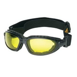 Custom Amber Lens Sporty Safety Goggles / Sun Goggles With Foam Padding Seal