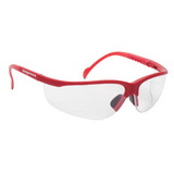 Custom Clear Lens With Red Framewrap Around Safety Glasses