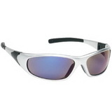 Custom Blue Mirror Lens With Silver Framesports Style Safety Glasses / Sun Glasses