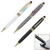 Custom Heavy Duty Brass Ballpoint Pen With Capacitive Stylus