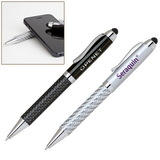 Custom Heavy Duty Carbon Fiber Ballpoint Pen With Capacitive Stylus