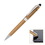 Custom Bamboo With Chrome Trims Ballpoint Pen With Capacitive Stylus, Price/piece