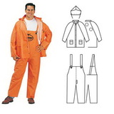 Custom Pvc/Polyester 3-Piece Orange Rainsuit
