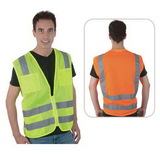 Blank Class 2 Compliant Dual Horizontal Stripe Mesh Safety Vest