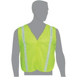 Blank Lime Mesh Safety Vest With Stripes