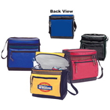 Custom 1015 Fine Nylon Deluxe 12 Can Cooler Bag (with Gusset Front Pocket), 10-1/2L x 11H x 7D
