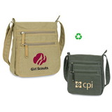 Custom 4204 Travel Mate Canvas Messenger Bag, 13L x 12H x 1-1/2D
