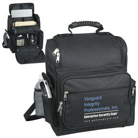 Custom 6034 600D Polyester Laptop Backpack, 12-1/2 L x 6 D x 16 H
