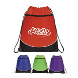 Custom 6211 210D Nylon Pocket Drawstring Backpack, 15 L x 18 H
