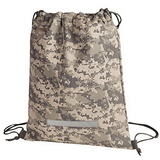 Custom 6978 600D Polyester Camo Drawstring Backpack, 12-1/2 L x 16-1/2 H
