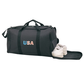 Custom 7215 600D Polyester 21" Gym Bag w/Shoe Compartment, 21L x 11H x 10D