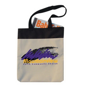 Custom 9011 600D Poly-Canvas Two Tone Meeting Tote, 14 L x 15-1/2 H x 1-1/4 D
