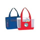 9034 Two Tone Polyester Mesh Tote, 19 L x 12 H x 4-1/2 D