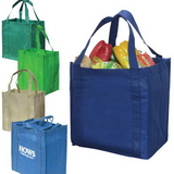 Custom 9099 90gsm non-woven fabric Reusable Grocery Tote, 12-1/2 L x 13-3/4 H x 8-1/2 D