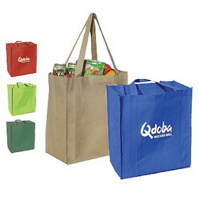 Custom 9199 90gsm non-woven fabric 10" Gusset Eco Grocery Tote, 13 L x 15 H x 10 D