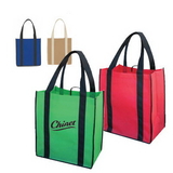 Custom 9299 90gsm non-woven fabric Reusable Two Tone Grocery Tote, 12-1/2 L x 13-3/4 H x 8-1/2 D