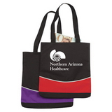 Custom 9852 600D Polyester Two Tone Value Tote, 13-1/2 L x 14 H x 1 D
