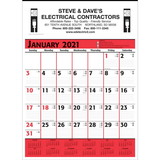 Custom 372 Commercial Planner Wall Calendar - Red & Black