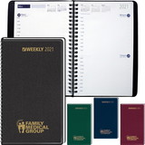 Custom RR5232 Unruled, Two Days Per Page Planner Wired To Cover 2021
