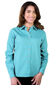 Blank Blue Generation BG6216 65% Polyester/35% Cotton Blend Ladies' Long Sleeve Stain Release Poplin