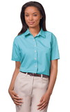 Blank Blue Generation BG6216S Ladies' Short Sleeve Stain Release Poplin with Spread Collar