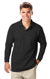 Blank Blue Generation BG7208 Men's Patch Pocketed Long Sleeve Pique Polo