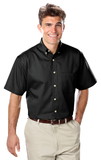 Blank Blue Generation BG8213S Men's 100% Cotton Short Sleeve Signature Twill Button Down Collar Shirt