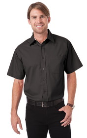 Blank Blue Generation BG8330S Men's Short Sleeve Fine Line Twill Wrinkle Resistant Shirt