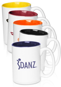 Blank 15oz Promotional Imprinted Ceramic Mugs, Stoneware, 4.5" H x 3.3" Rim x 4.9" W