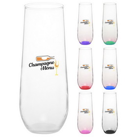 Custom 8oz Libbey Stemless Champagne Flute Glasses, 1.75 " W x 5.87 "H