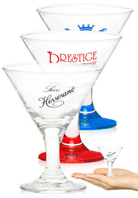 Custom 3oz Libbey Embassy Mini Martini Glasses, 3.25" W x 3.75"H