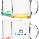 Custom 13oz Libbey Clear Glass Coffee Mugs, Glass, 4.75