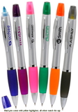 Blank Pens with Highlighter Pens, Plastic, 5.625" W x 0.75" H