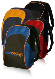 Blank Two Tone School Backpack, Air Mesh and Ripstop, 17.5"Hx11"Wx6"G