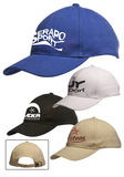 Blank 6-Panel Brushed Cotton Constructed Caps, Adult Size