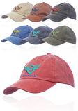 6-Panel Washed Cotton Unconstructed Caps, Washed Cotton, Adult Size With Adjustable Strap