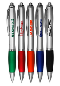 Blank Color Grip Gel Pens, Plastic, 0.6" Width Including Clip x 6" Length