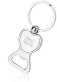 Blank Heart-Shaped Bottle Opener Keychain, Polish Chrome Metal, 3.25