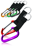 Blank Metallic Color Carabiner with Strap, Metal and Threaded Strap, 5.75