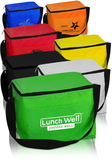 Blank 6 pk Cooler Lunch Bags, 210D pu + 2mm Pe Cotton + 12C Peva, 7.25